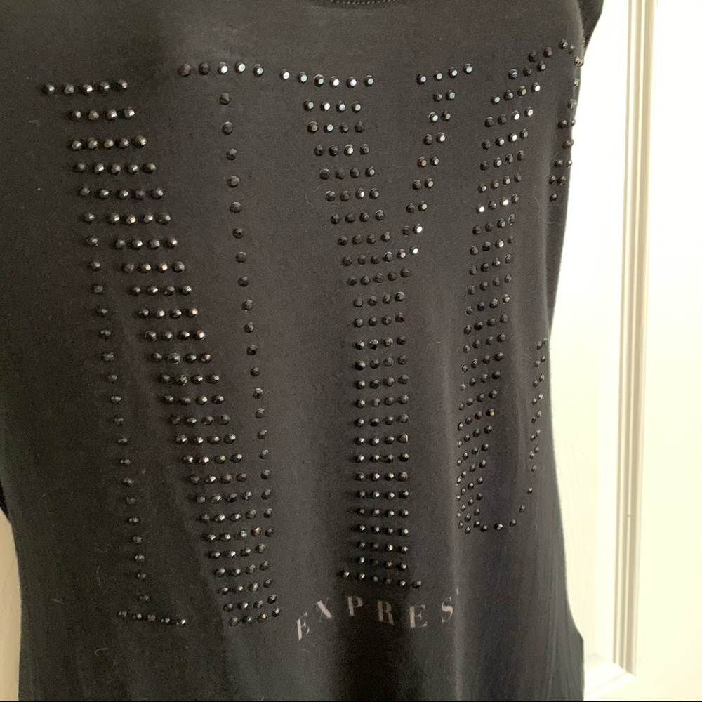 Express Black NYC Rhinestone t-shirt Small